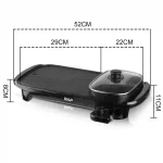 Parrilla Eléctrica 2 en 1 RAF 1200W con Olla y Tapa de Vidrio - R5496 - Imagen 8